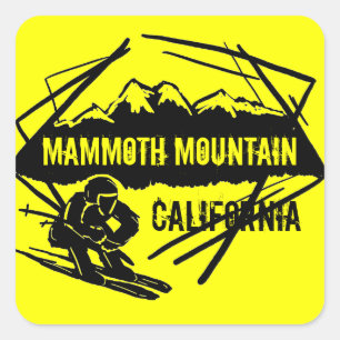Mammoth Mountain California yellow ski stickers