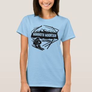 Mammoth Mountain ladies ski logo art black tee