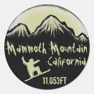 Mammoth Mountain snowboard California stickers
