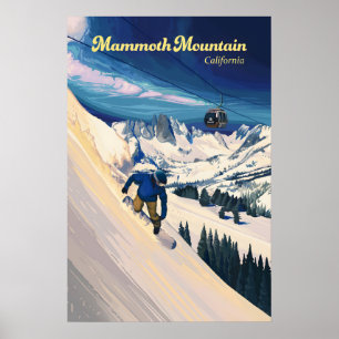 Mammoth Mountain Snowboarding Travel Poster