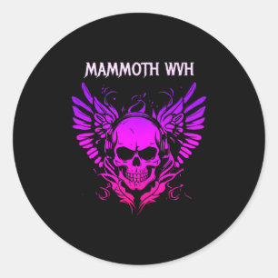 Mammoth Music Wvh Funny Vintage Design Skull For M Classic Round Sticker