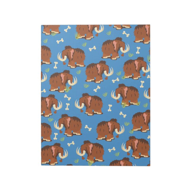 Mammoth Pattern cute cartoon. Notepad (Rotated)
