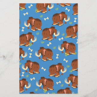 Mammoth Pattern cute cartoon. Stationery