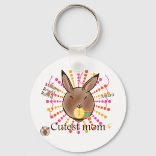 Mammy Round Rabbit-Cutest mum award-keychains Key Ring