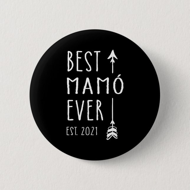 Mamo Ever Est 2021 New Irish Grandma Baby Announce 6 Cm Round Badge (Front)