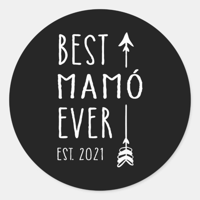 Mamo Ever Est 2021 New Irish Grandma Baby Announce Classic Round Sticker (Front)