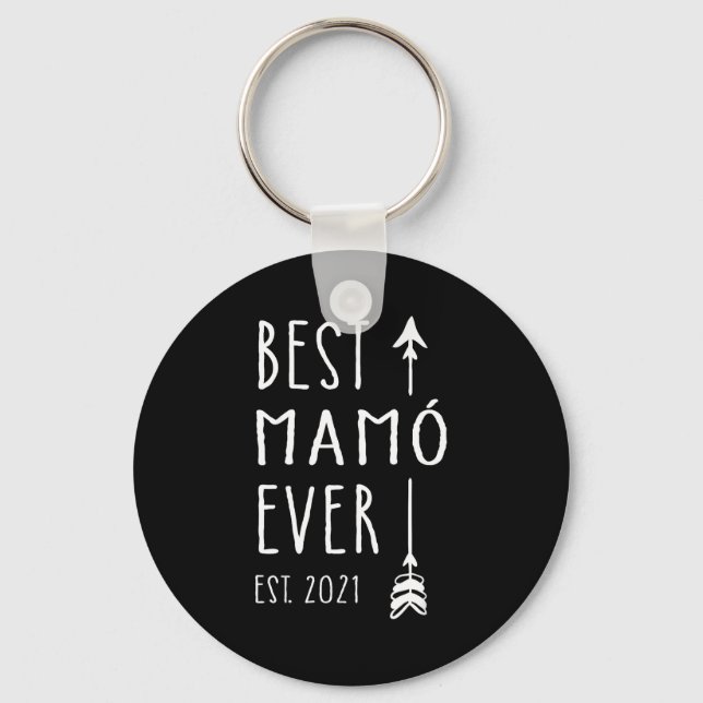 Mamo Ever Est 2021 New Irish Grandma Baby Announce Key Ring (Front)