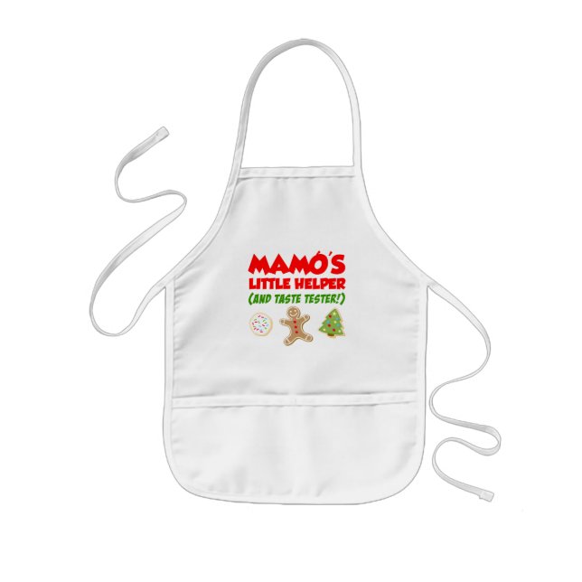 Mamo's Little Helper Christmas Cookies Kids Apron (Front)