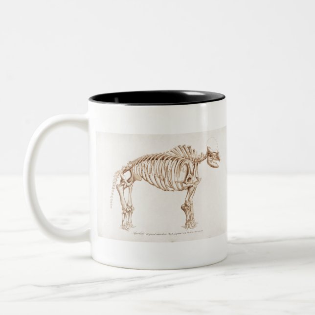 Mamoth (Mammut) illustration Two-Tone Coffee Mug (Left)