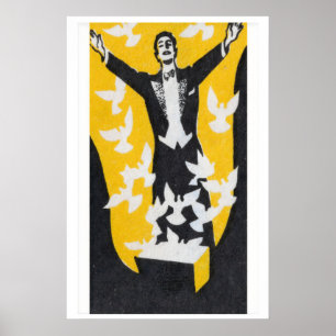 Man 1920s-30s Matchbox Label - Vintage Art Print