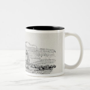 Man and a Boy by a Monument Two-Tone Coffee Mug
