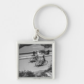 Man and Boy Cycling Key Ring