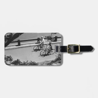 Man and Boy Cycling Luggage Tag