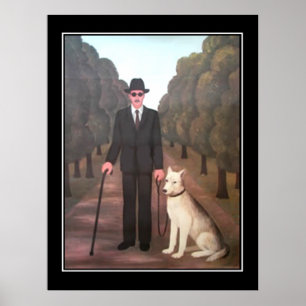 Man and Dog Vintage Poster