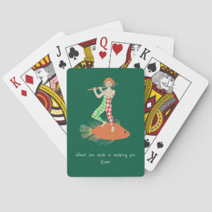 Man and fish playing cards