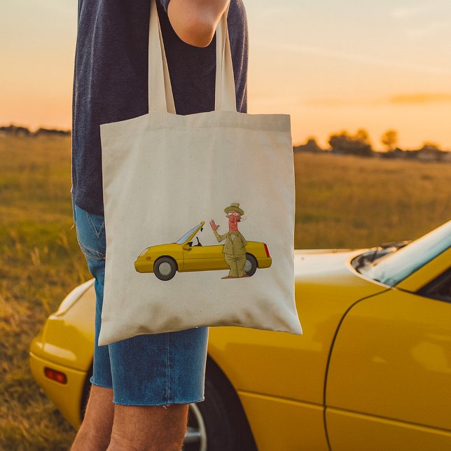 Man And His Yellow Car Tote Bag (Creator Uploaded)