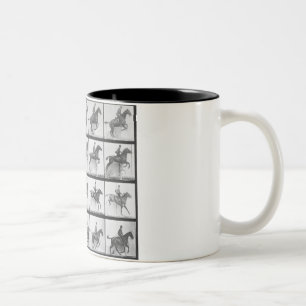 Man and horse jumping a fence, plate 640 from 'Ani Two-Tone Coffee Mug