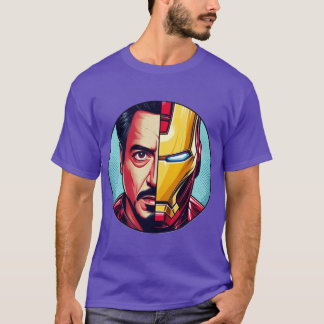 Man and Machineony Stark and Iron Man Fusion in Co T-Shirt