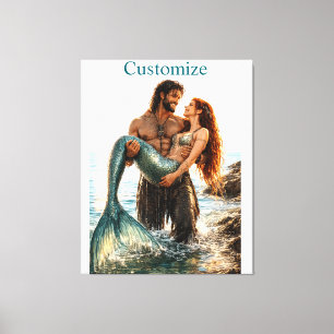 Man and Mermaid Thunder_Cove Canvas Print