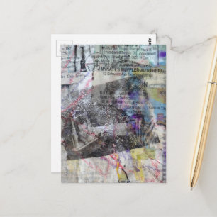 man and mufflers junk journal Mixed Media Collage Postcard