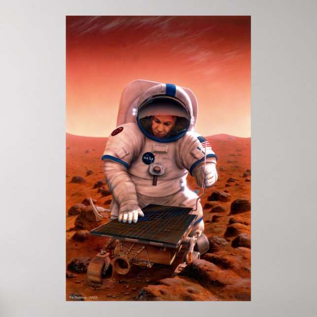 Man and Sojourner Meet on Mars Poster (Front)