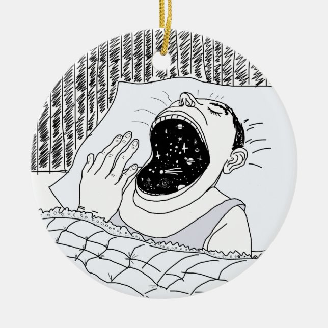 MAN AND THE COSMOS CERAMIC TREE DECORATION (Front)