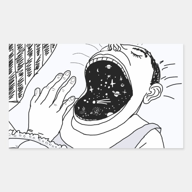 MAN AND THE COSMOS RECTANGULAR STICKER (Front)