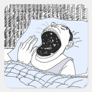 MAN AND THE COSMOS SQUARE STICKER