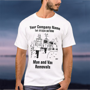 Man and Van Removals Cartoon to Personalise T-Shirt