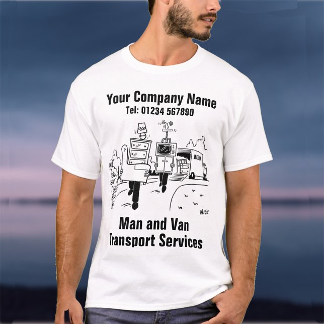 Man and Van Transport Services Cartoon T-Shirt (Creator Uploaded)