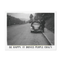 Man and Vintage Automobile Happy