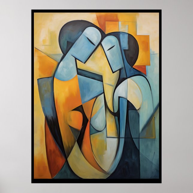 Man and woman abstract wall art poster (Front)