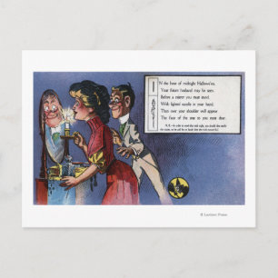 Man and Woman Couple in Candlelight Postcard