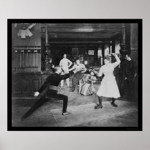 Man and Woman Fencing 1908 Poster