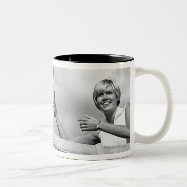 Man and Woman Playing Tennis Two-Tone Coffee Mug (Right)