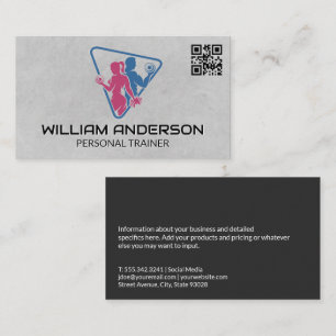 Man and Woman Working Out QR Code Business Card