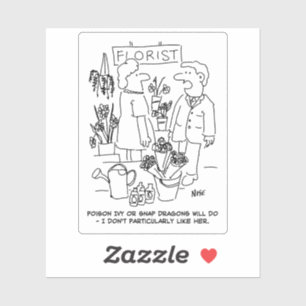 Man at a Florists Cartoon.