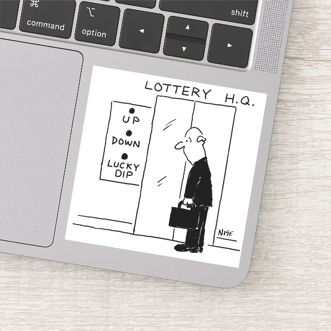 Man at a Lift Elevator. Funny Lift Buttons. (Detail)