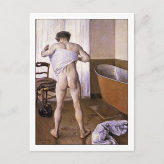Man at Bath by Gustave Caillebotte Fine Art Gay Postcard