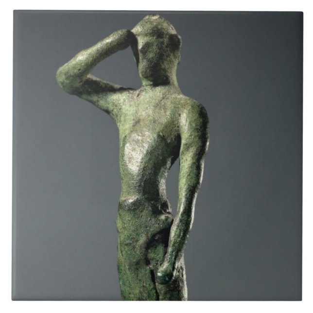Man at prayer, Archaic Greek bronze sculpture some Tile (Front)