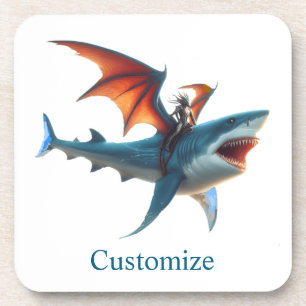Man-Bat Riding Scary Shark Thunder_Cove Coaster