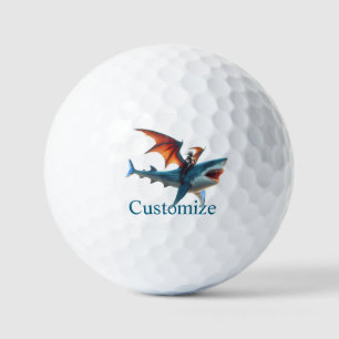 Man-Bat Riding Scary Shark Thunder_Cove Golf Balls