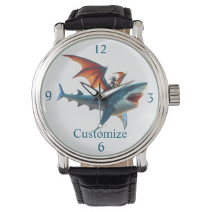 Man-Bat Riding Scary Shark Thunder_Cove Watch