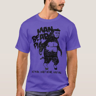 Man Bear Pig Funny Vintage Animal Mens Graphic Tee