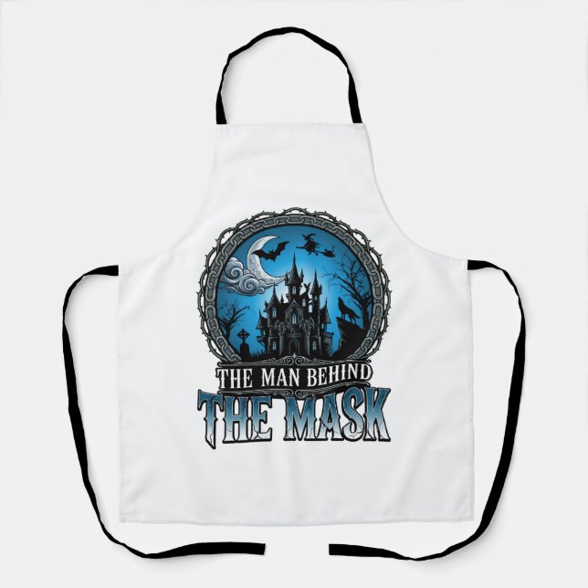 Man Behind Mask Halloween Haunted House Witch_1 Apron (Front)