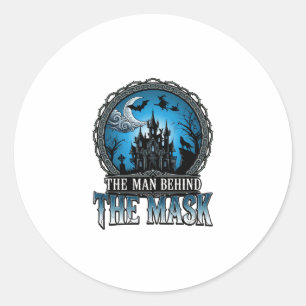 Man Behind Mask Halloween Haunted House Witch_1 Classic Round Sticker