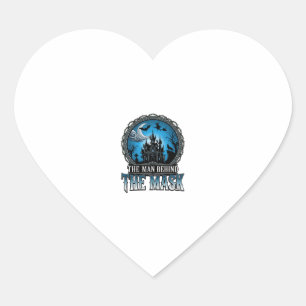 Man Behind Mask Halloween Haunted House Witch_1 Heart Sticker