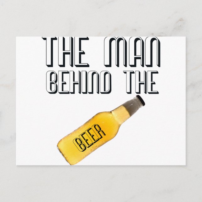 Man Behind the Beer Postcard (Front)