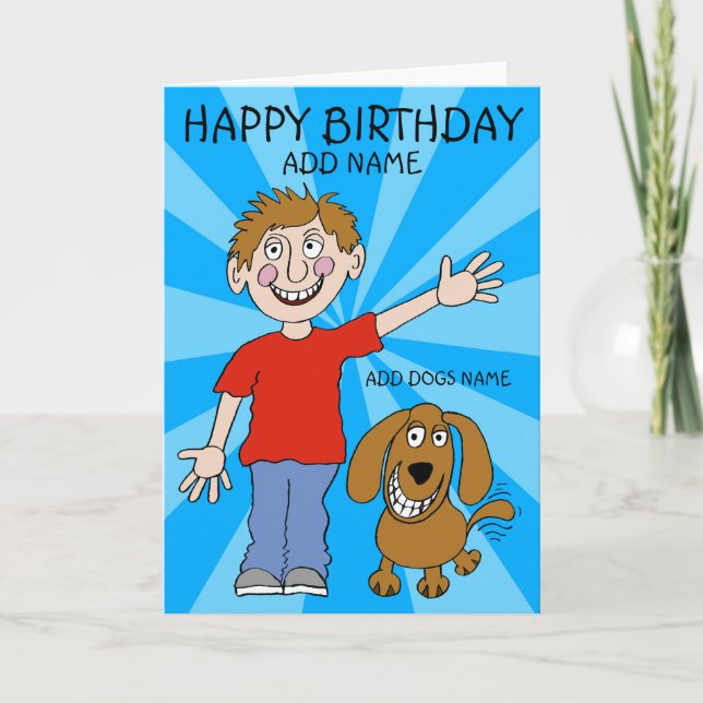 Man & Best Friend Happy Birthday Card (Front)