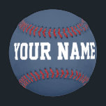 Man Birthday gift idea custom name text navy blue Baseball<br><div class="desc">Create your unique Man Birthday gift masculine navy blue custom name text Baseball adding your own personalised name, year, slogan, message or any text. Customisable cute baseball gift game for boy, boyfriend, dad, grandpa, cheerleaders, teen, teenager, baby boy, players, teammates, fans. Choose your favourite team and use any background colour....</div>